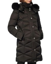 Andrew Marc Coat Black Xs Fox Fur Feather Fill Quilted Parka