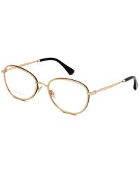 Jimmy Choo - Oval Metal Eyeglasses Gold Black / Clear Lens - Lyst