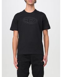 DIESEL - Relaxed Fit Cotton Jersey T-Shirt With Short Sleeves And Logo Detail - Lyst