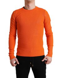 Dolce & Gabbana - Knitted Crewneck Pullover Sweater - Lyst