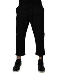 Dolce & Gabbana - Black Polyester Men Cropped Pants - Lyst