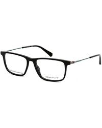 GANT Rectangular Plastic Eyeglasses Shiny Black / Clear Lens