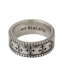 Nialaya Sterling Cross Logo Authentic 925 Ring - Metallic