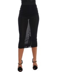 Dolce & Gabbana Stretch Straight Pencil Skirt - Black