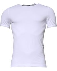 Dolce & Gabbana - White Cotton Stretch Crewneck Underwear T - Lyst