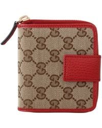 Gucci & Red Dollar Gg Compact Bifold Wallet One Size - Brown