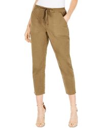 Guess Trousers 8 Cargo Stretch Cropped Drawstring - Green