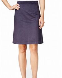 Tommy Hilfiger New Navy Size 16 Faux-suede A-line Skirt - Blue
