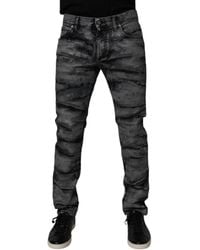 Dolce & Gabbana - Washed Distressed Slimfit Jeans - Lyst