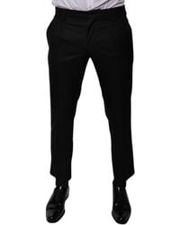Dolce & Gabbana - Black Wool Tapered Formal Dress Pants - Lyst