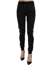 Versace Jeans Drawstring Trackpants Logo Trousers - Black