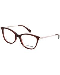Longchamp Rectangular Plastic Eyeglasses Wine / Clear Lens - Black