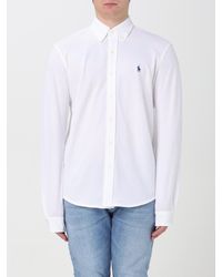 Ralph Lauren - Button-Down Solid Shirt With Long Sleeves And Pointed Collar Versatile Wardrobe Staple - Lyst