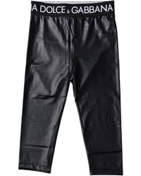 Dolce & Gabbana - Logo Nylon Cropped Tights With Elastic Waistband - Lyst