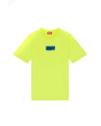 DIESEL - Printed Cotton Short Sleeve T-Shirt With Round Neck And Graphic Pattern - Lyst