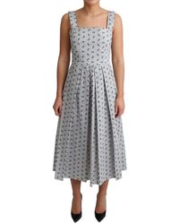 Dolce & Gabbana - Elegant Striped Floral A-Line Dress - Lyst