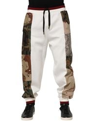 Dolce & Gabbana - White Patchwork Jogger Pants - Lyst