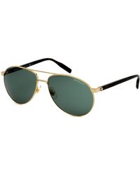 Montblanc Avaitor Metal Sunglasses Gold / Light Green