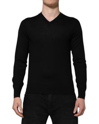 Dolce & Gabbana - Vneck Wool Long Sleeve Knit - Lyst