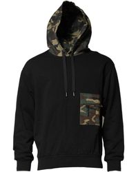 Dolce & Gabbana - Black Camouflage Hooded Sweatshirt Sweater - Lyst