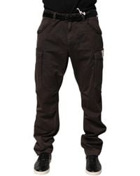 Dolce & Gabbana - Brown Cotton Stretch Cargo Men Trouser Pants - Lyst