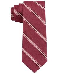 Tommy Hilfiger Neck Tie One Size Coastline Striped Skinny - Red