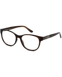 Jimmy Choo - Oval Plastic Eyeglasses Havana / Clear Lens - Lyst