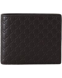 Gucci Leather Microssima Bifold Wallet One Size - Brown