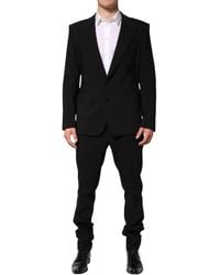 Dolce & Gabbana - Black Cotton Single Breasted 2 Piece Suit - Lyst