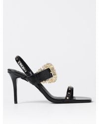 Versace - High Heel Buckle Sandals - Lyst