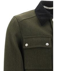 Paolo Pecora Milano Coat in Green for Men | Lyst