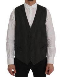 Dolce & Gabbana - Elegant Striped Wool Blend Waistcoat Vest - Lyst