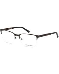 GANT Rectangular Metal Eyeglasses Matte Gunmetal / Clear Demo - Black