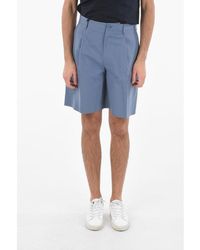 Dior Single-pleated Cotton Chino Shorts - Blue