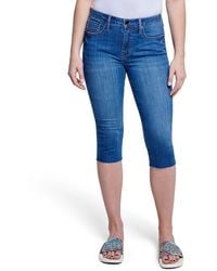Seven7 Jeans Size 12x18 Breezy Raw Hem Crop Stretch - Blue