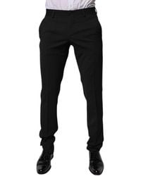 Dolce & Gabbana - Black Polyester Tapered Formal Men Dress Pants - Lyst