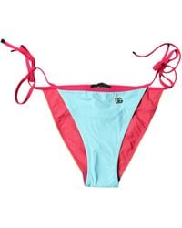 Dolce & Gabbana - Multicolor Logo Swimsuit Bikini Bottom Swimwear - Lyst