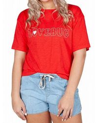 Pj Salvage Sleepwear Red Size Small S Lovebug T-shirt Tee - Multicolour