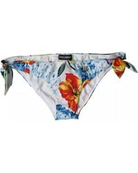 Dolce & Gabbana - Floral Print Swimsuit Bikini Bottom Swimwear - Lyst