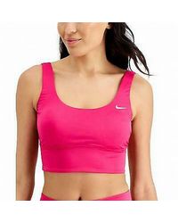 Nike Swimwear Bright Size Small S Padded Logo Bikini Top - Pink