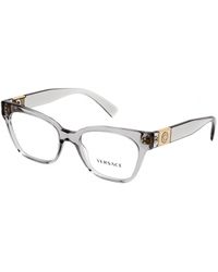 Versace Rectangular Plastic Eyeglasses Transparent Grey /