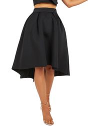 Quiz Skirt Size 4 Dip-hem Stretch High-low A-line - Black