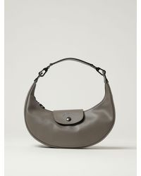 Longchamp - Elegant Leather Half-Moon Shoulder Bag With Adjustable Strap And Zipper Closure - Lyst