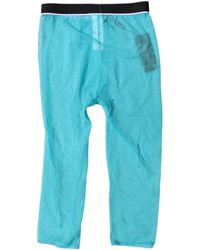 Dolce & Gabbana - Light Blue Dg Logo Nylon Cropped Tights Underwear - Lyst