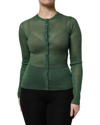 Dolce & Gabbana - Green Polyester Long Sleeves Cardigan Sweater - Lyst