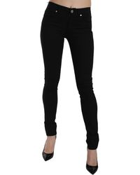 Versace Jeans Tiger Logo Gabardine Stretch Slim-fit Pant - Black