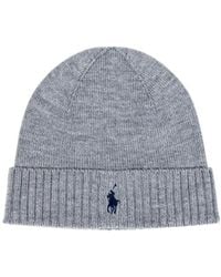 Ralph Lauren - Wool Blend Ribbed Knit Cap - Lyst