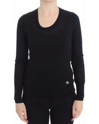 Dolce & Gabbana Black Crewneck Sweater Pullover Top