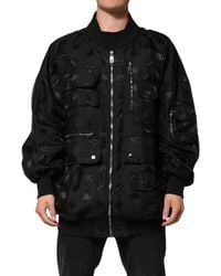Dolce & Gabbana - Black Cargo Windbraker Logo Mania Jacket - Lyst