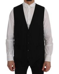 Dolce & Gabbana - Elegant Striped Wool Blend Waistcoat Vest - Lyst